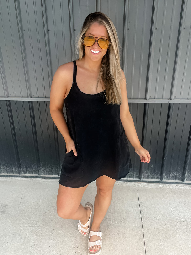 On The Daily - Mineral Washed Knit Dress With Shorts Inside