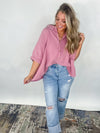 Coastal Breeze Button Down - Light Rose
