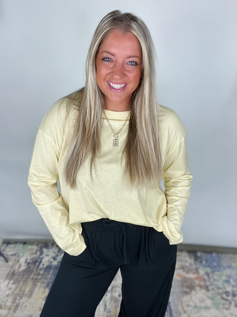 The Sunshine State Top - Yellow Wide Long Sleeve T-shirt