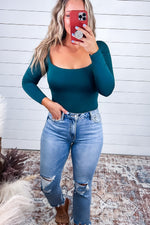 Loved By You - Square Neck Bodysuit {Black, Brown, Hunter Green}