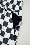 Checkered Print High Waist Casual Shorts
