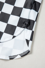 Checkered Print High Waist Casual Shorts