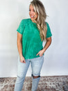Washed Short-Sleeve Top - Kelly Green