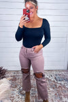Loved By You - Square Neck Bodysuit {Black, Brown, Hunter Green}