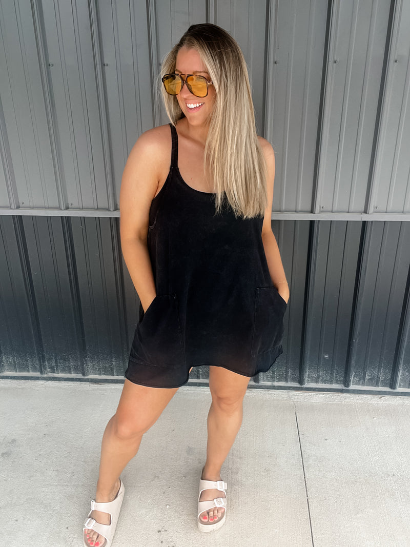 On The Daily - Mineral Washed Knit Dress With Shorts Inside