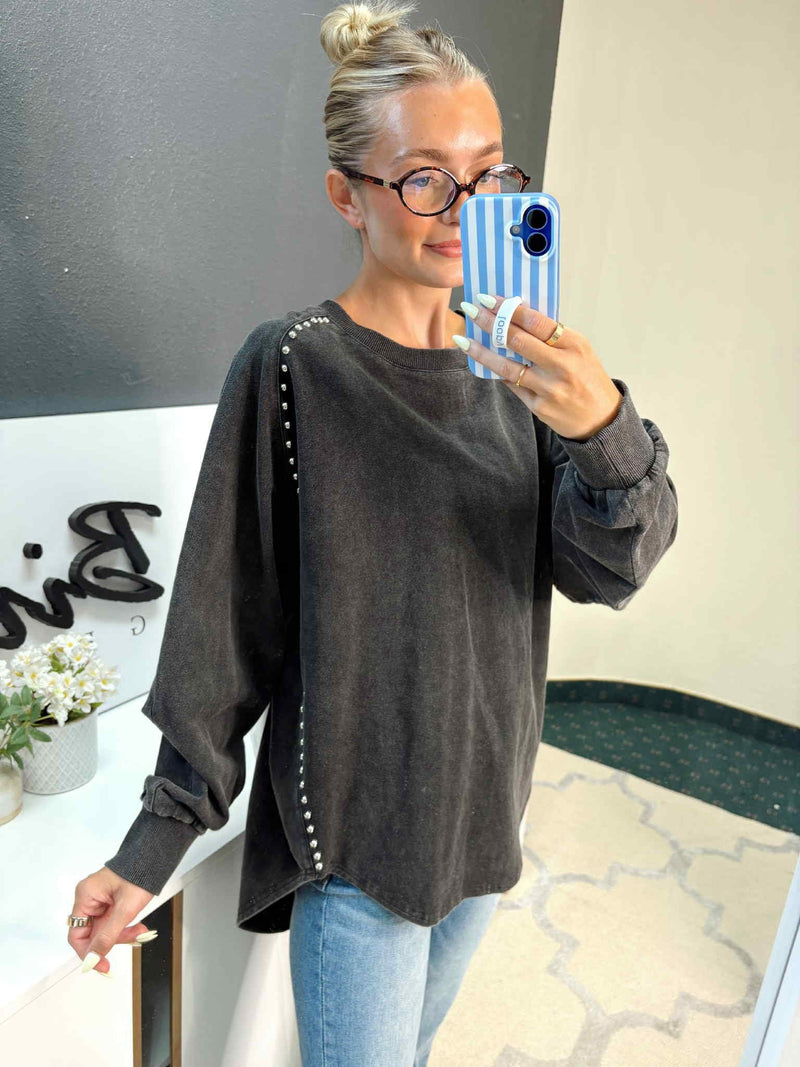 The Edge Of Cozy - Black Pullover