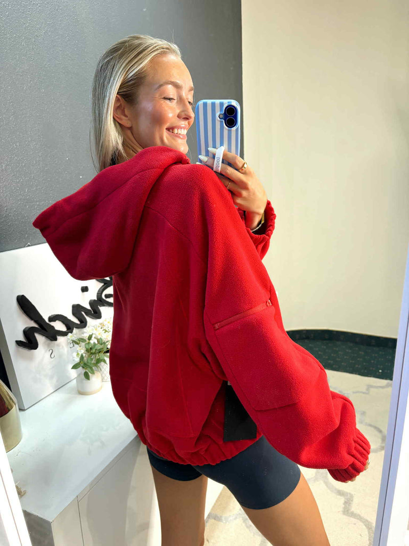 Red Fleece Hoodie