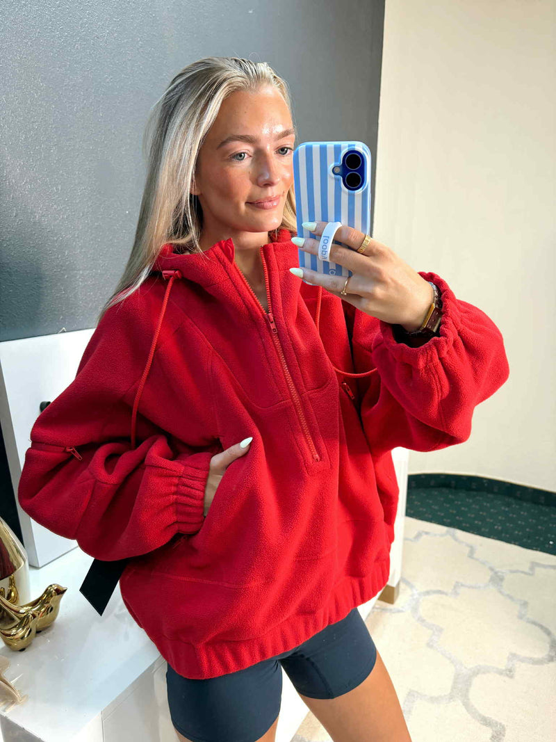Red Fleece Hoodie