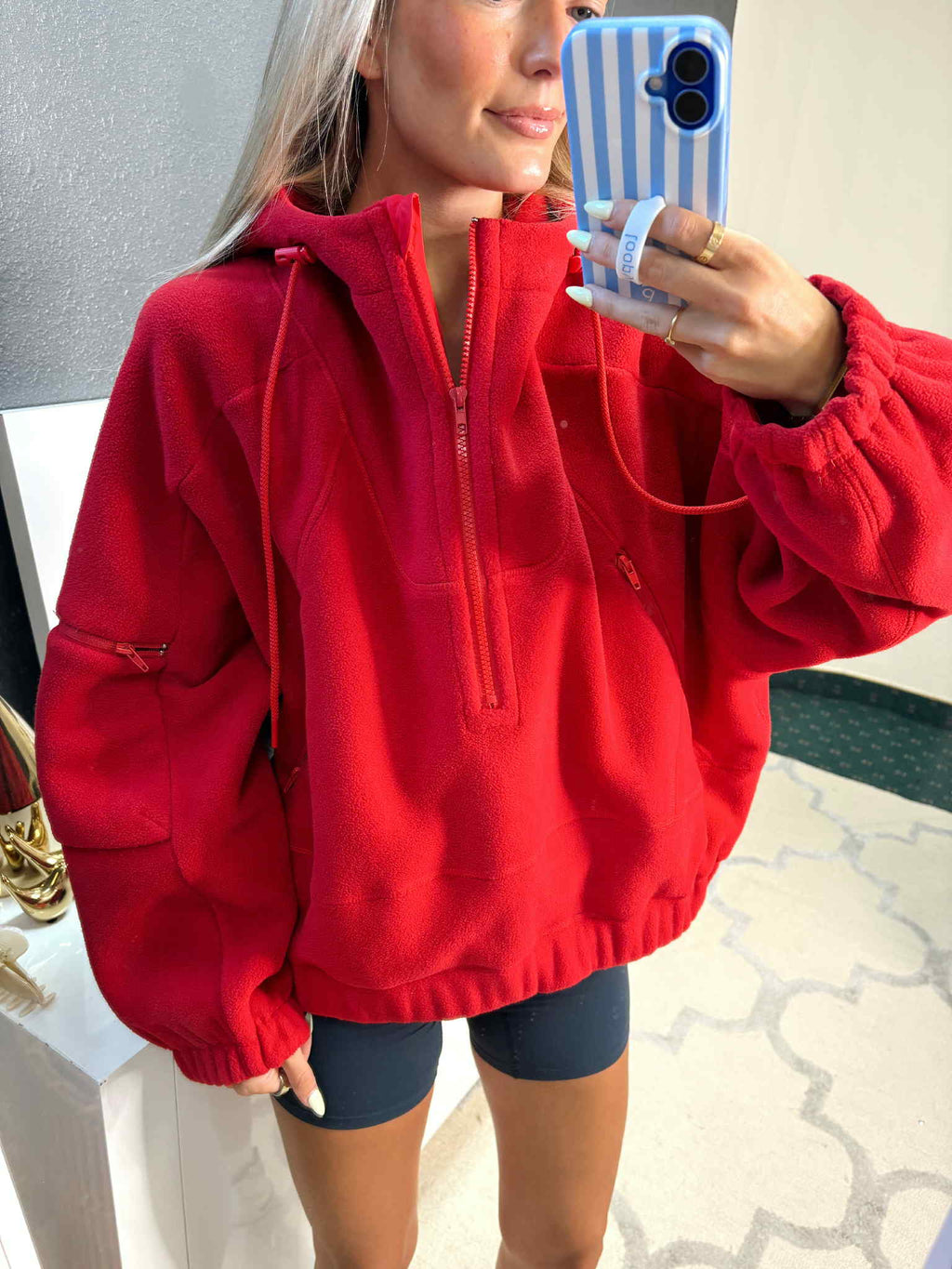 Red Fleece Hoodie