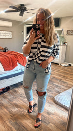 Checkered & Stripe Top