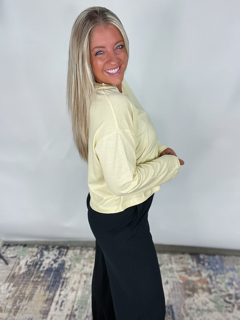 The Sunshine State Top - Yellow Wide Long Sleeve T-shirt