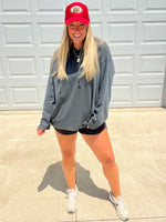 Keep It Comfy - Black Oversized Hooded Long-sleeve Top