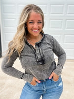 The Fade Into Comfort Top - Ash Black