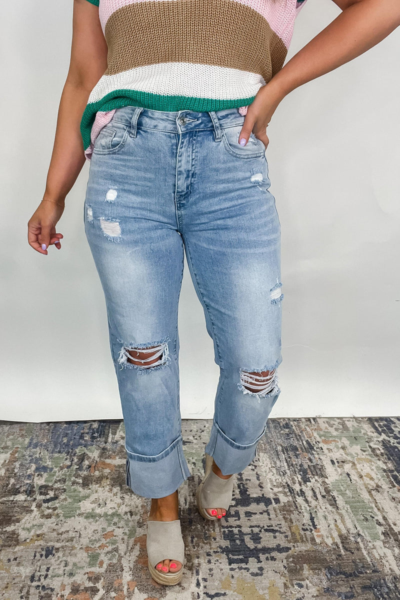 31:25 - Light Wash Distressed Flare Jeans