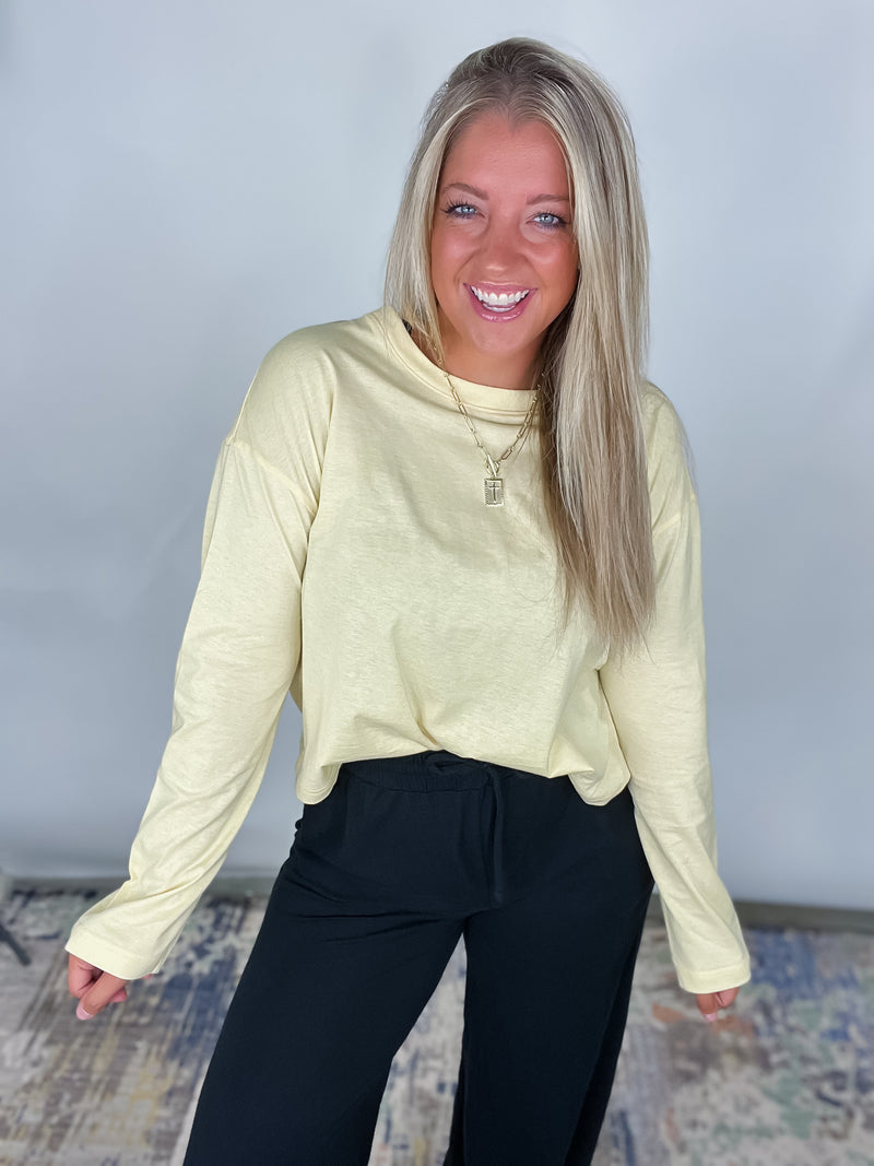 The Sunshine State Top - Yellow Wide Long Sleeve T-shirt