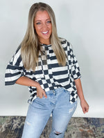 Checkered & Stripe Top