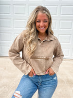 The Washed Weekend Pullover - Deep Camel