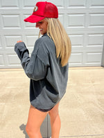 Keep It Comfy - Black Oversized Hooded Long-sleeve Top