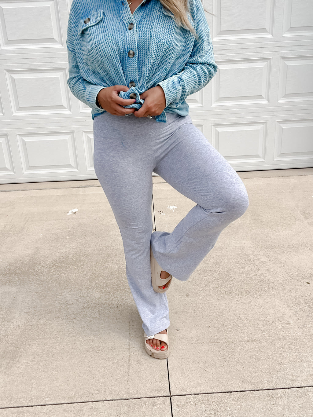 The Y2K Yoga Pants - Heather Grey