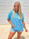 Just My Type Mineral Wash Relaxed Top in Deep Sky