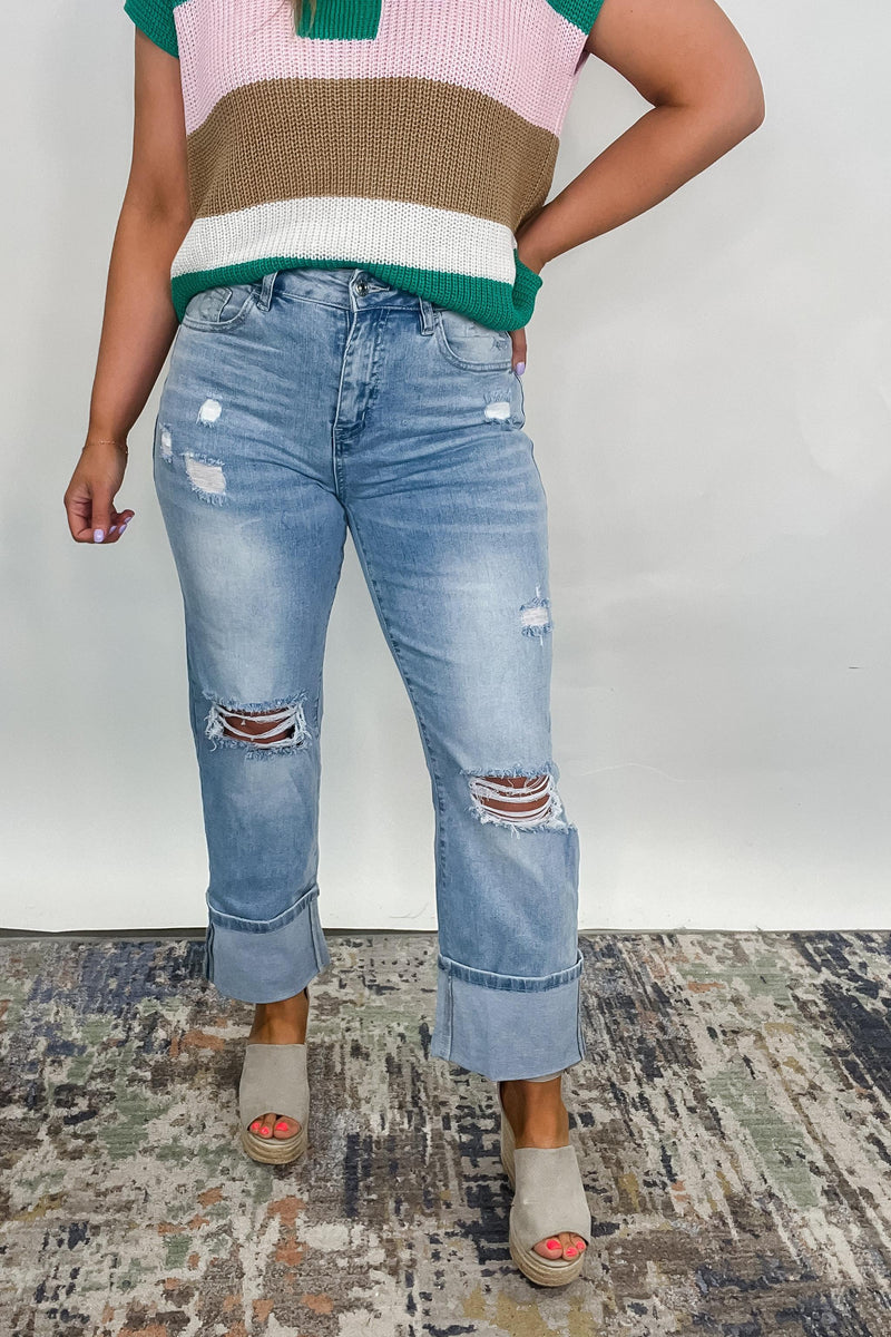 31:25 - Light Wash Distressed Flare Jeans
