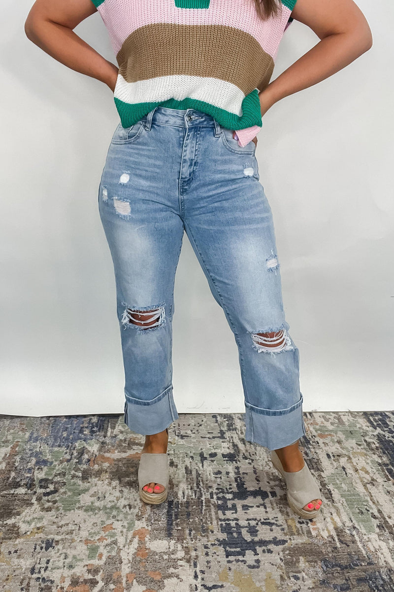 31:25 - Light Wash Distressed Flare Jeans