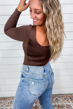 Loved By You - Square Neck Bodysuit {Black, Brown, Hunter Green}