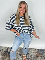 Checkered & Stripe Top