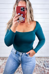 Loved By You - Square Neck Bodysuit {Black, Brown, Hunter Green}