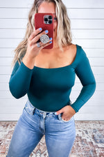 Loved By You - Square Neck Bodysuit {Black, Brown, Hunter Green}