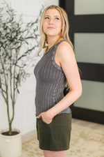 Offbeat Essential Mineral Washed Tank in Ash Grey