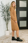 Personal Assistant Turtleneck Dress in Deep Camel