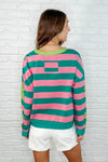 Stars On Stripes Patchwork Striped Sweatshirt