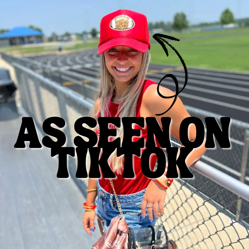 Football Patch Hats - {Black or Red}