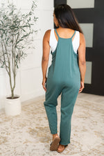 Totally Me Spaghetti Strap Jumpsuit in Ash Jade