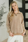 You Should Know Half Zip Pullover in Deep Camel