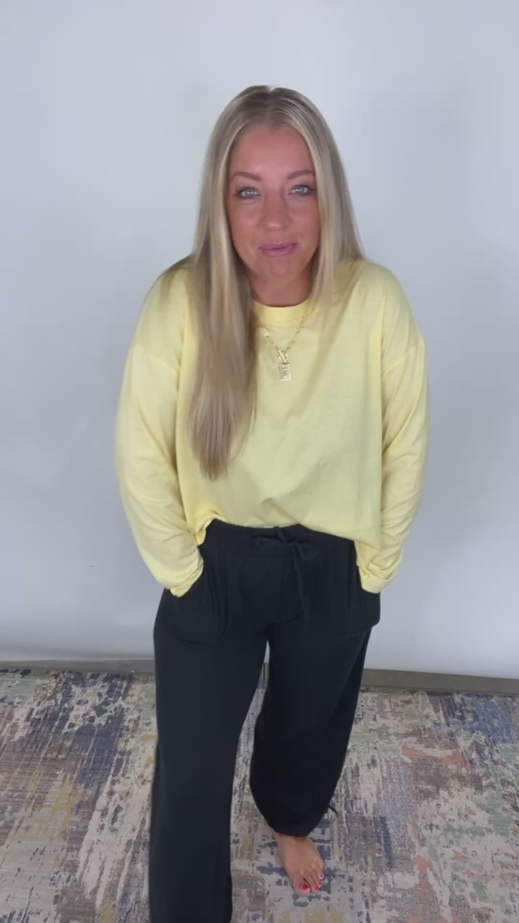The Sunshine State Top - Yellow Wide Long Sleeve T-shirt