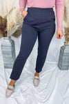 Down To Business- {Black & Gray} Stretchy Pull-On Dress Pants w/ Pockets