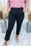 Down To Business- {Black & Gray} Stretchy Pull-On Dress Pants w/ Pockets