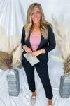 Down To Business- {Black & Gray} Stretchy Pull-On Dress Pants w/ Pockets